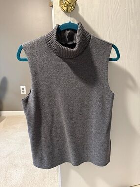 Zara Dark Gray Sleeveless Turtleneck Sweater